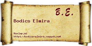 Bodics Elmira névjegykártya